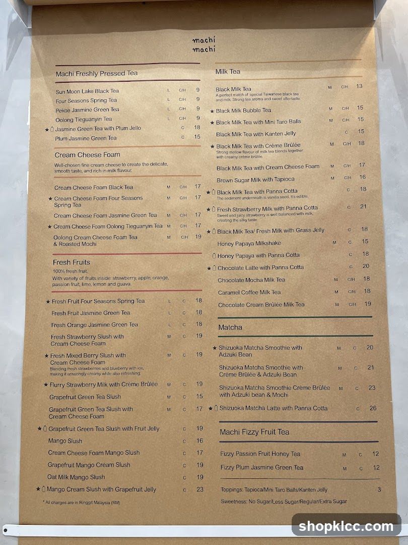 Machi Menu