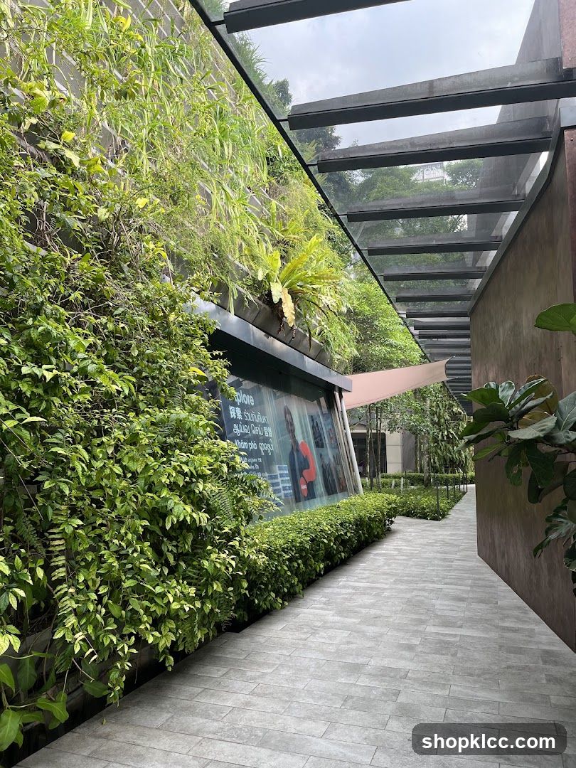 Modern Outdoor Walkway with Green Wall
