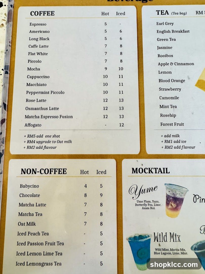 Beverage Menu