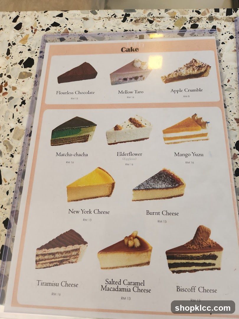 Cake Menu