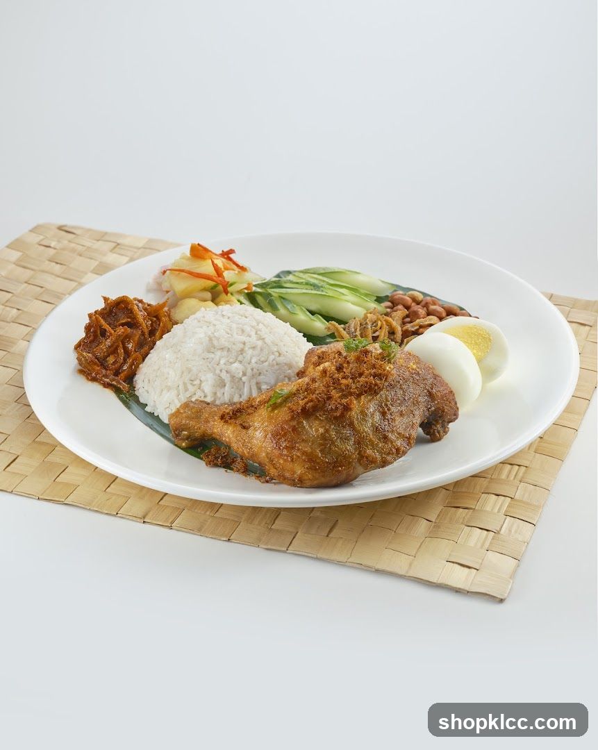 Nasi Lemak with Fried Chicken