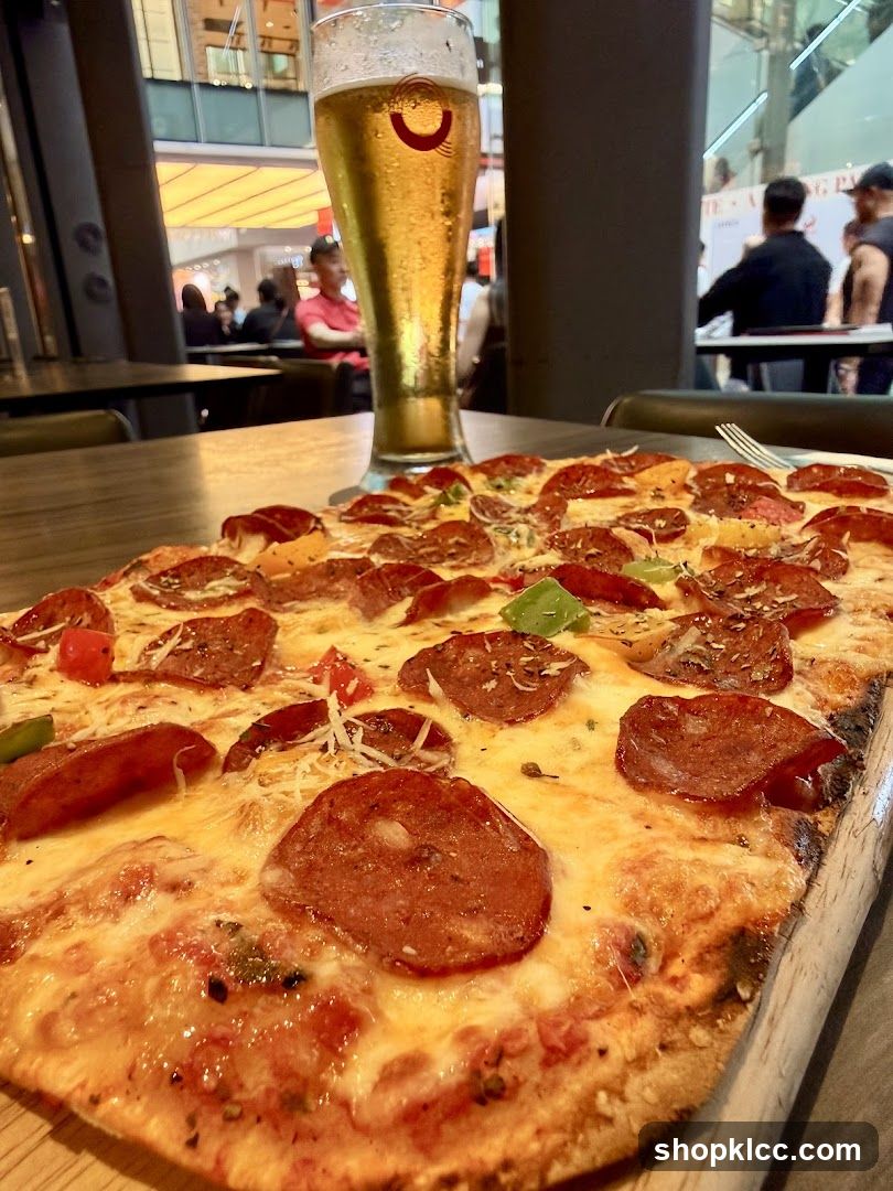 Pepperoni Pizza and Beer