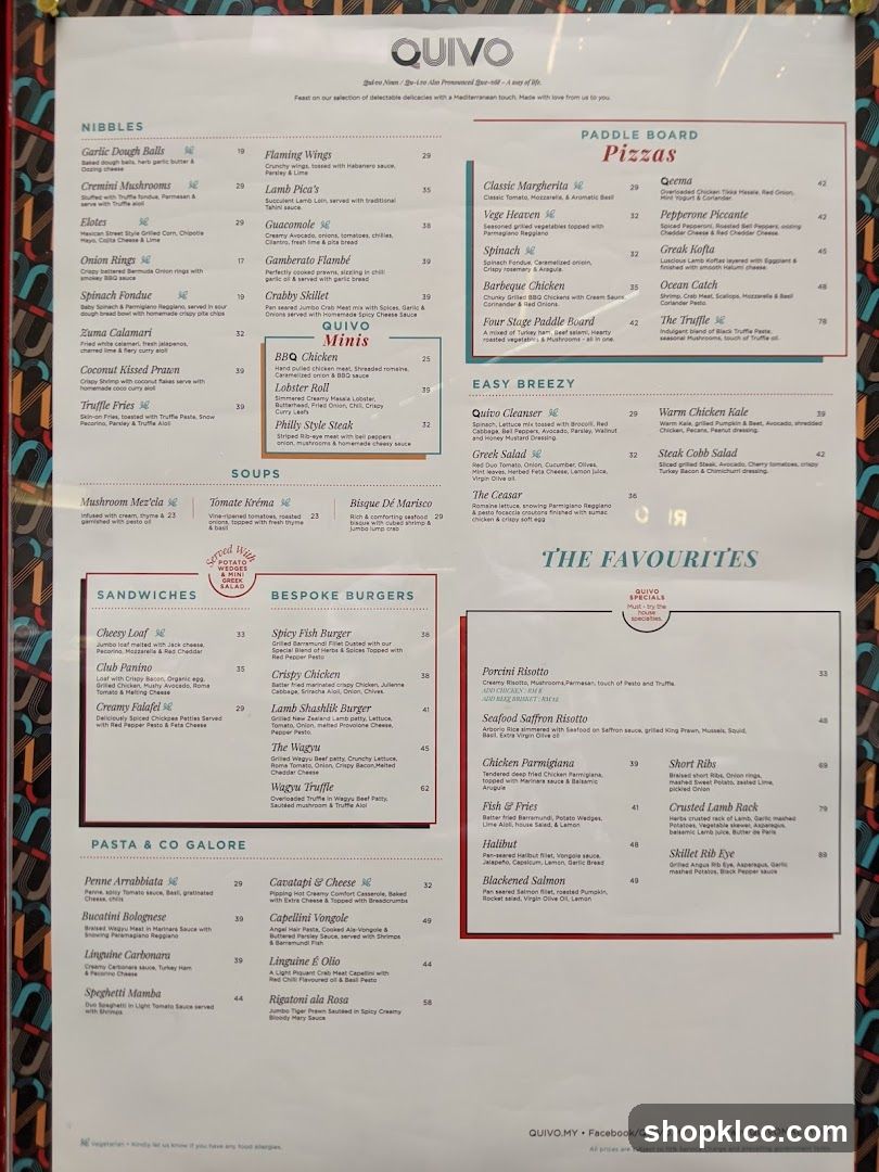 QUIVO Menu