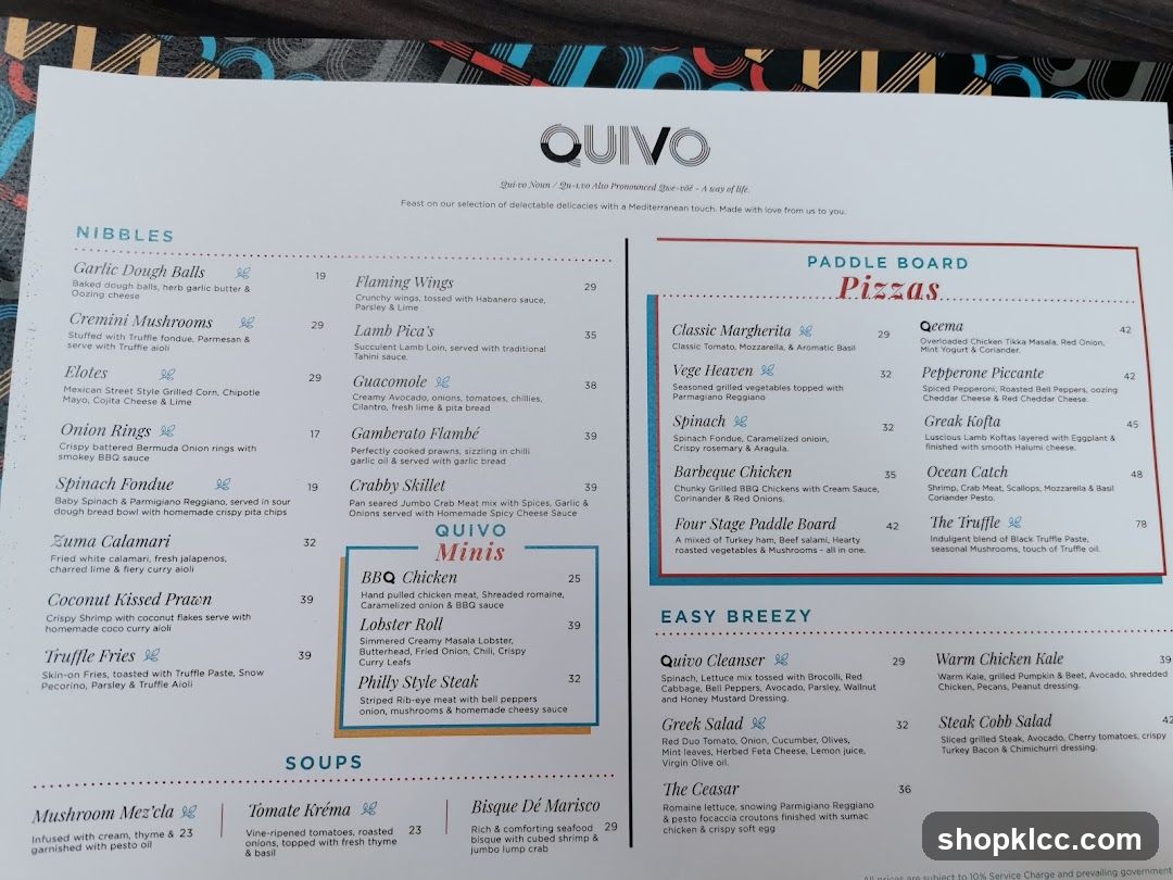 QUIVO Menu