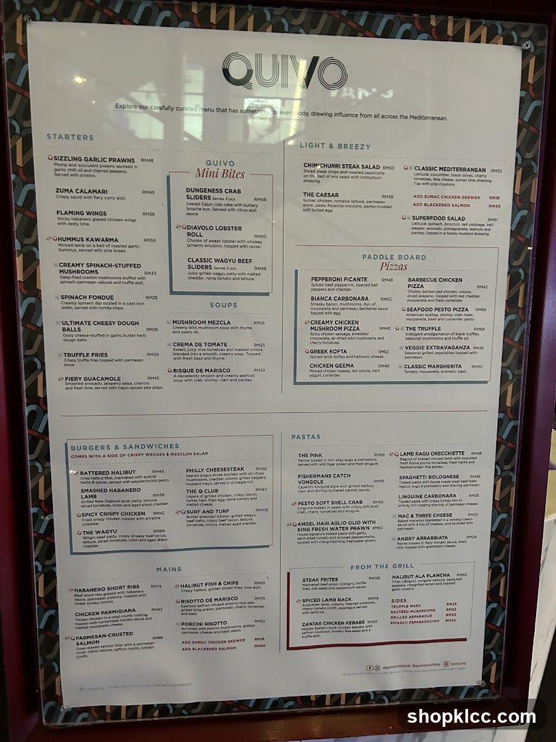 QUIVO Menu
