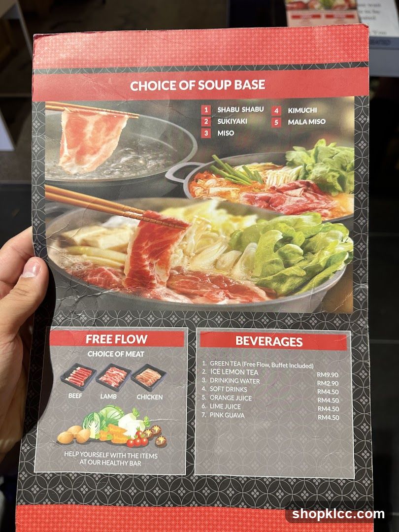 Shabu Shabu Menu