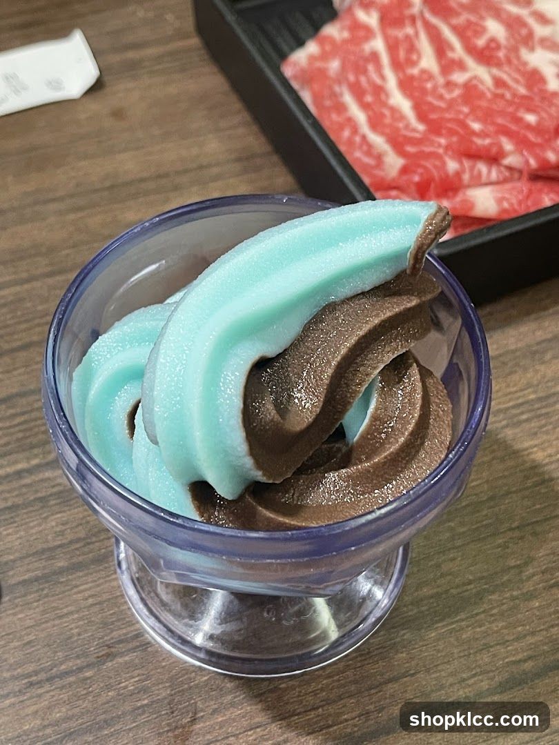 Swirled Ice Cream and Raw Meat