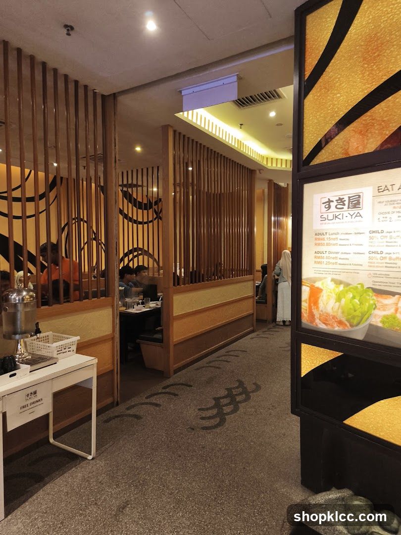 Restaurant Interior with Menu Display