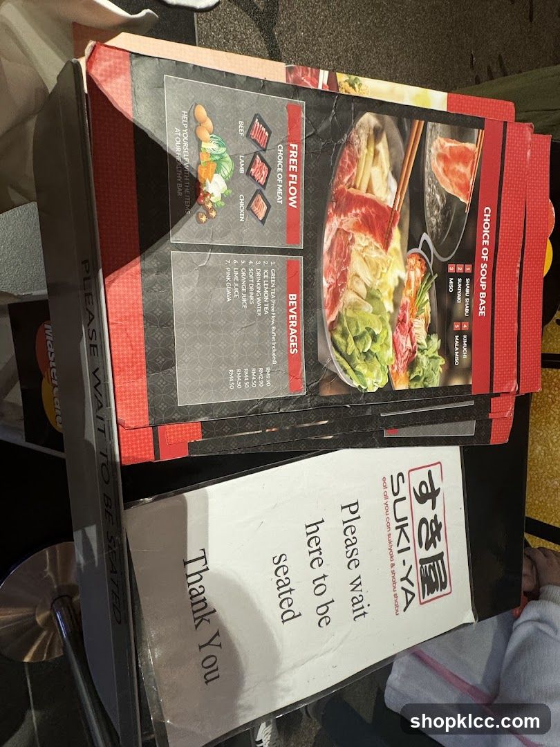 SUKI-YA Menu