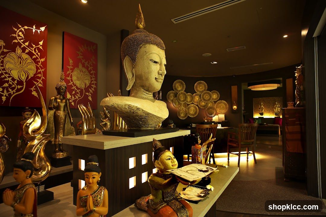 Spa Reception Area with Buddha Statues