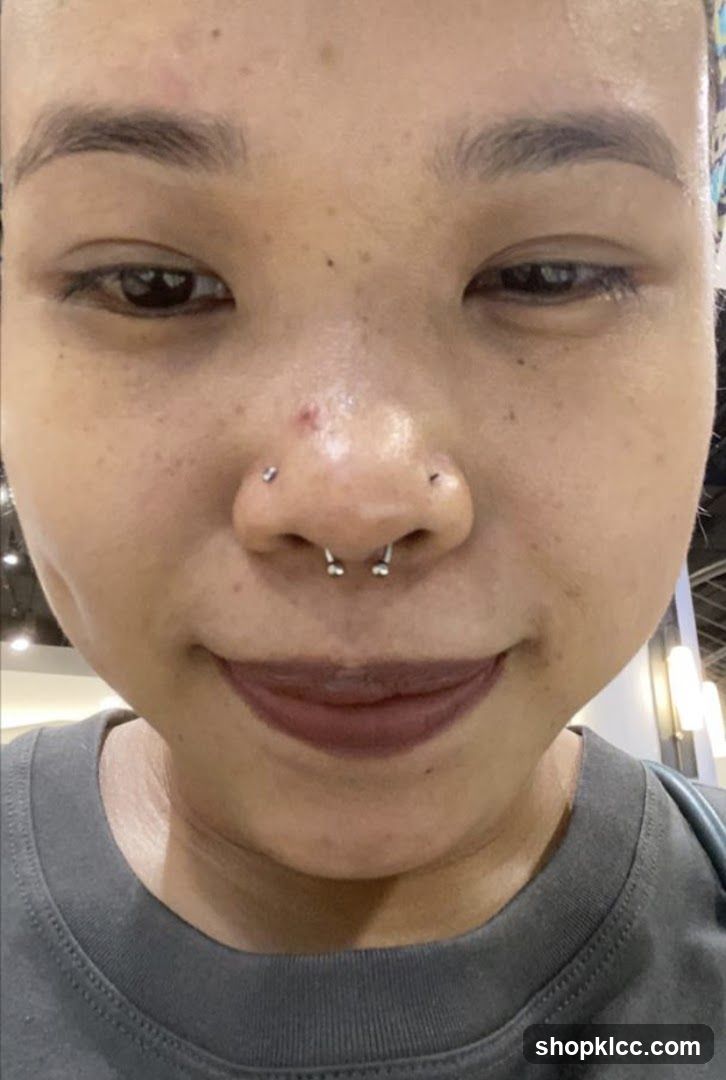 Woman with nose piercings