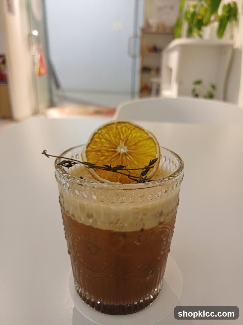 Iced Coffee with Orange Slice