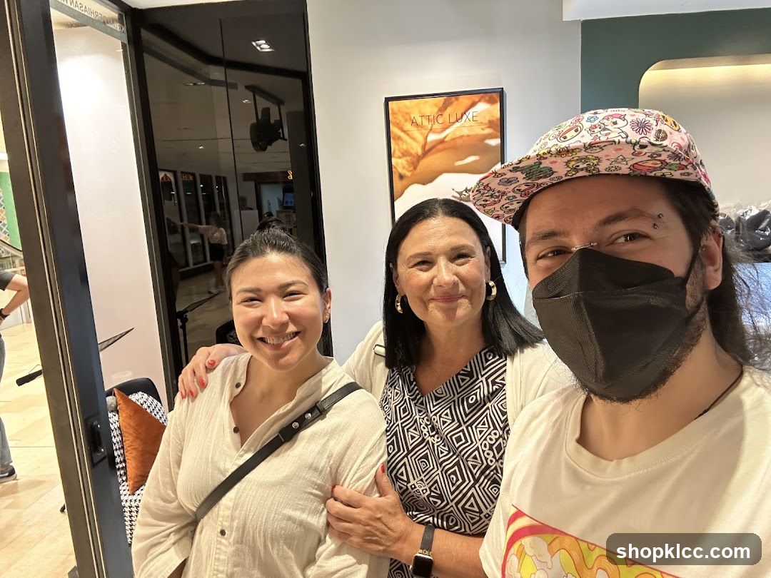 Three people posing for a photo