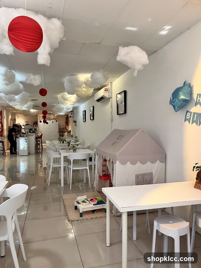 Cafe Interior with Cloud Decorations