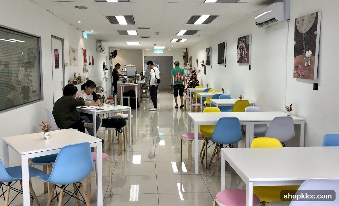 Cafe Interior with Colorful Chairs