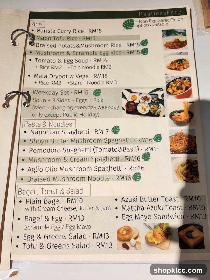 Meatless Food Menu