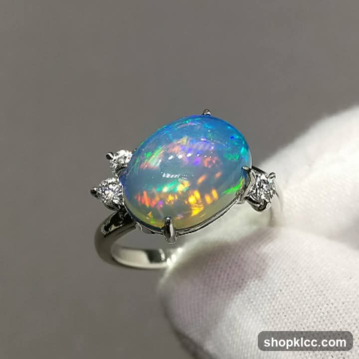 Opal and Diamond Ring