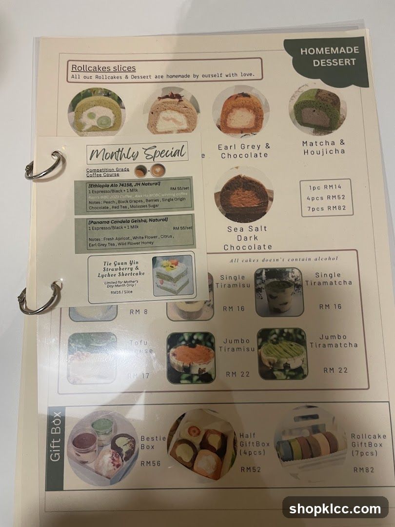 Homemade Dessert Menu