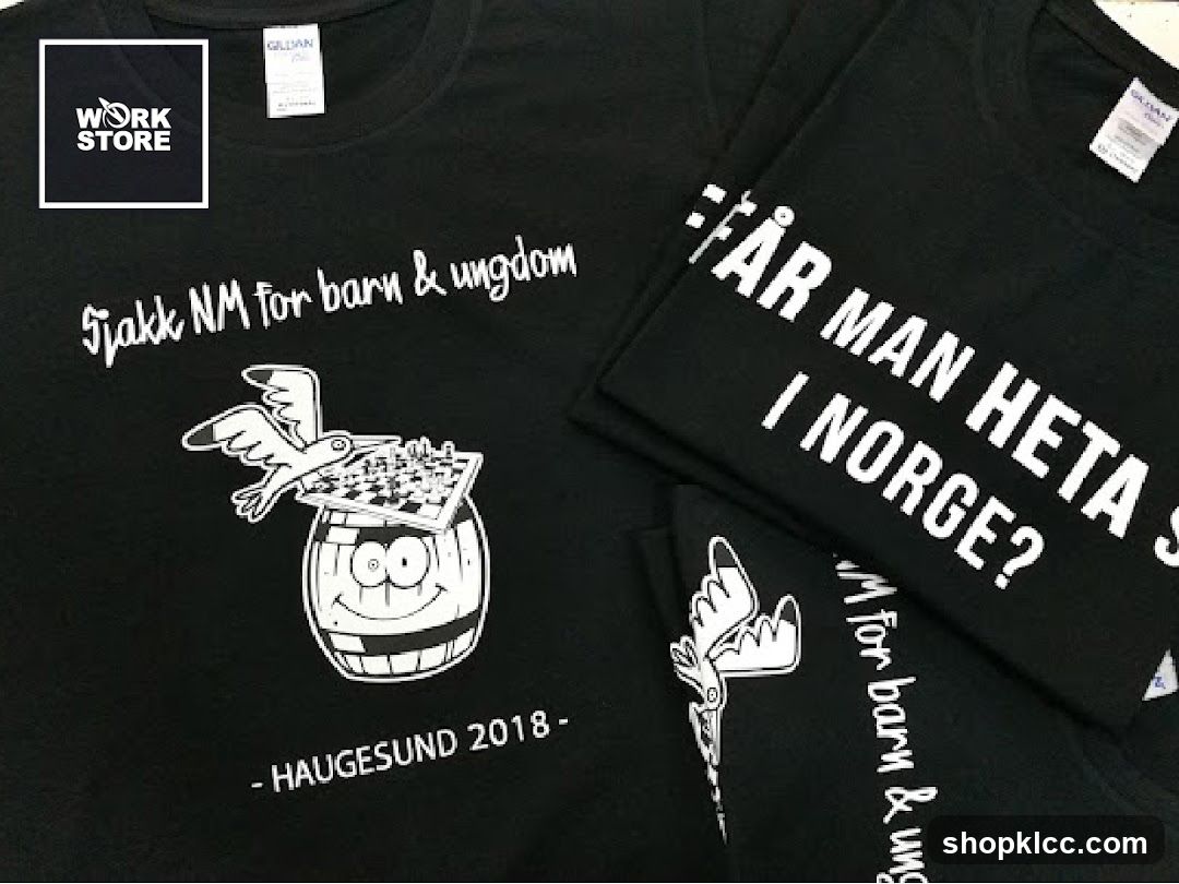 T-shirts with chess-themed graphics
