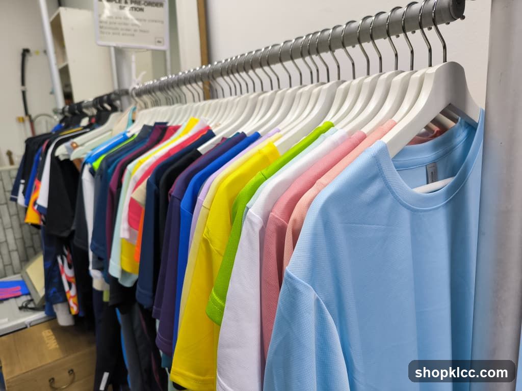 T-shirts on hangers