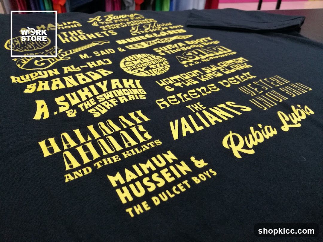 T-shirt with band names