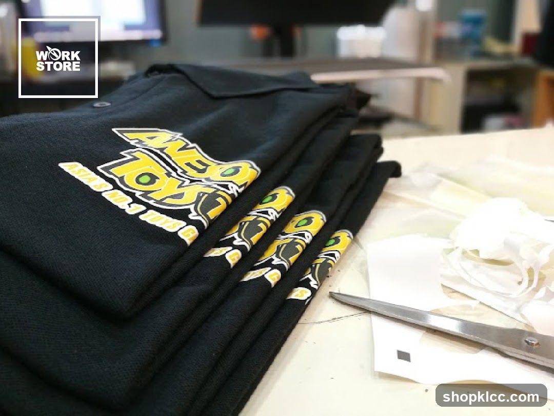 Stacked Black T-shirts with Logo
