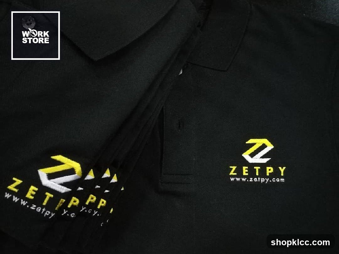 Black Polo Shirts with Company Logo