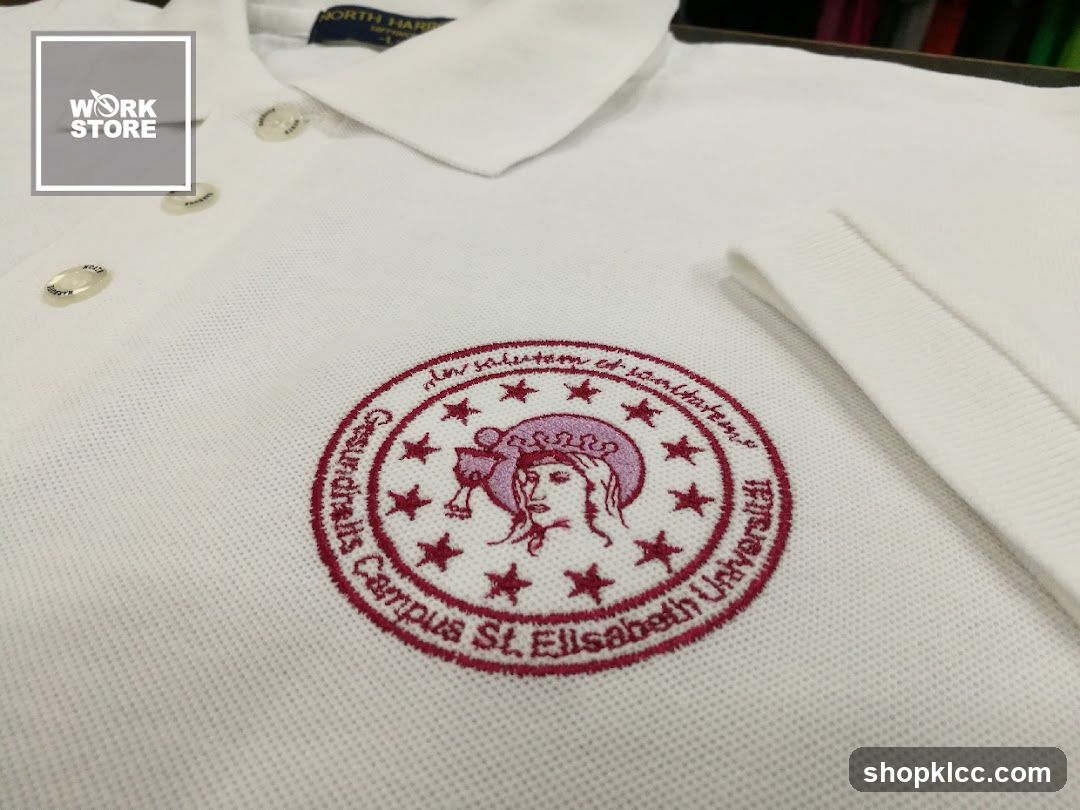 White Polo Shirt with University Emblem