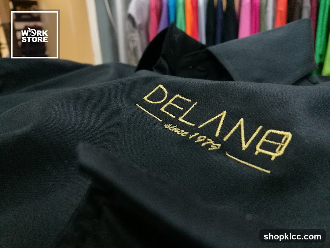 Black shirt with embroidered logo