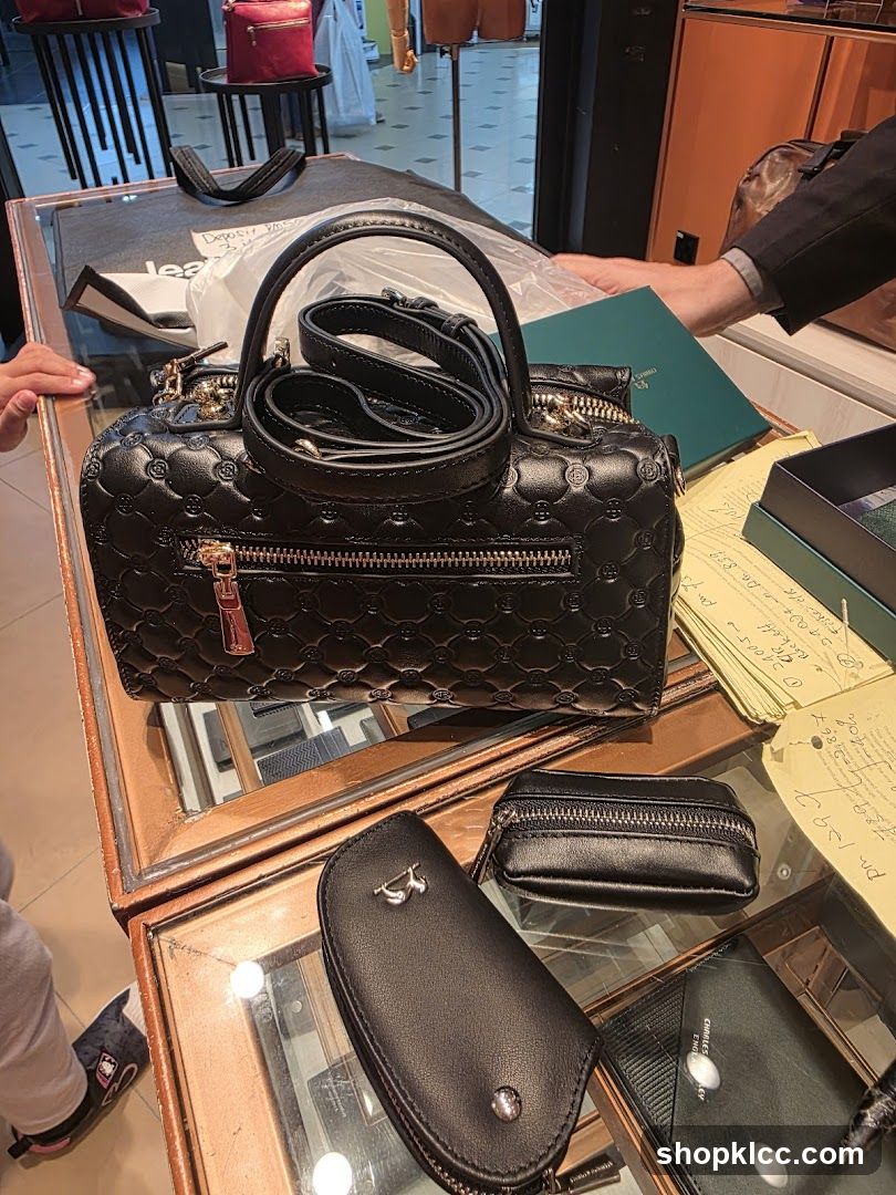 Black Leather Handbag and Accessories