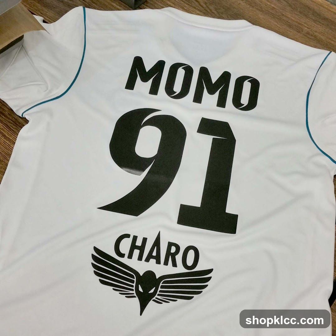 White T-shirt with black lettering