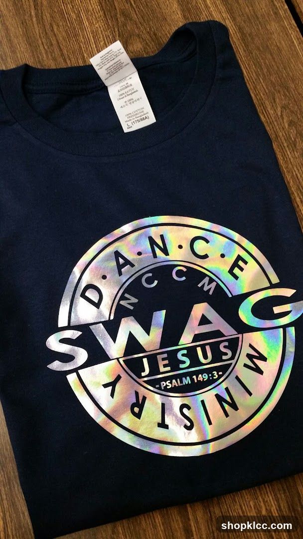 T-shirt with "Dance Swag Jesus Ministry" graphic