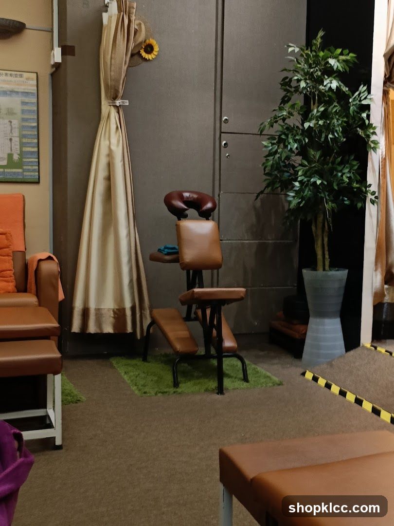 Massage chairs and seating area