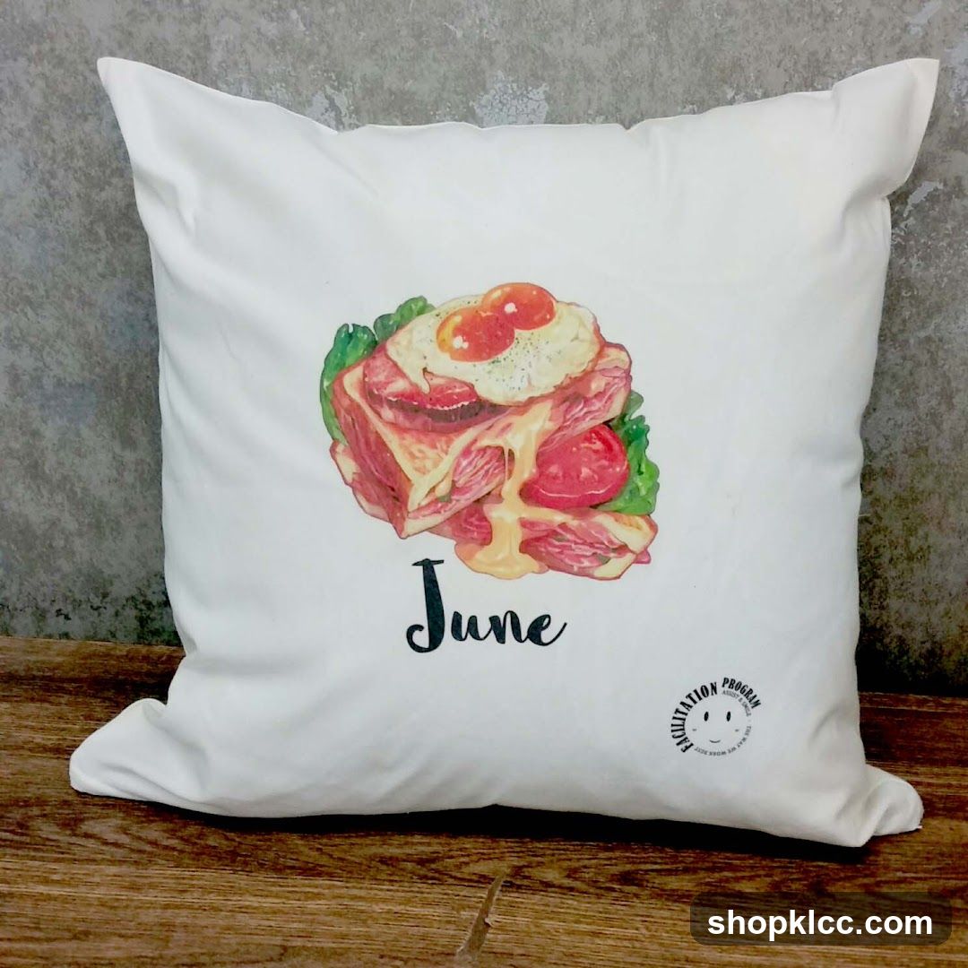 Cushion with Food Illustration