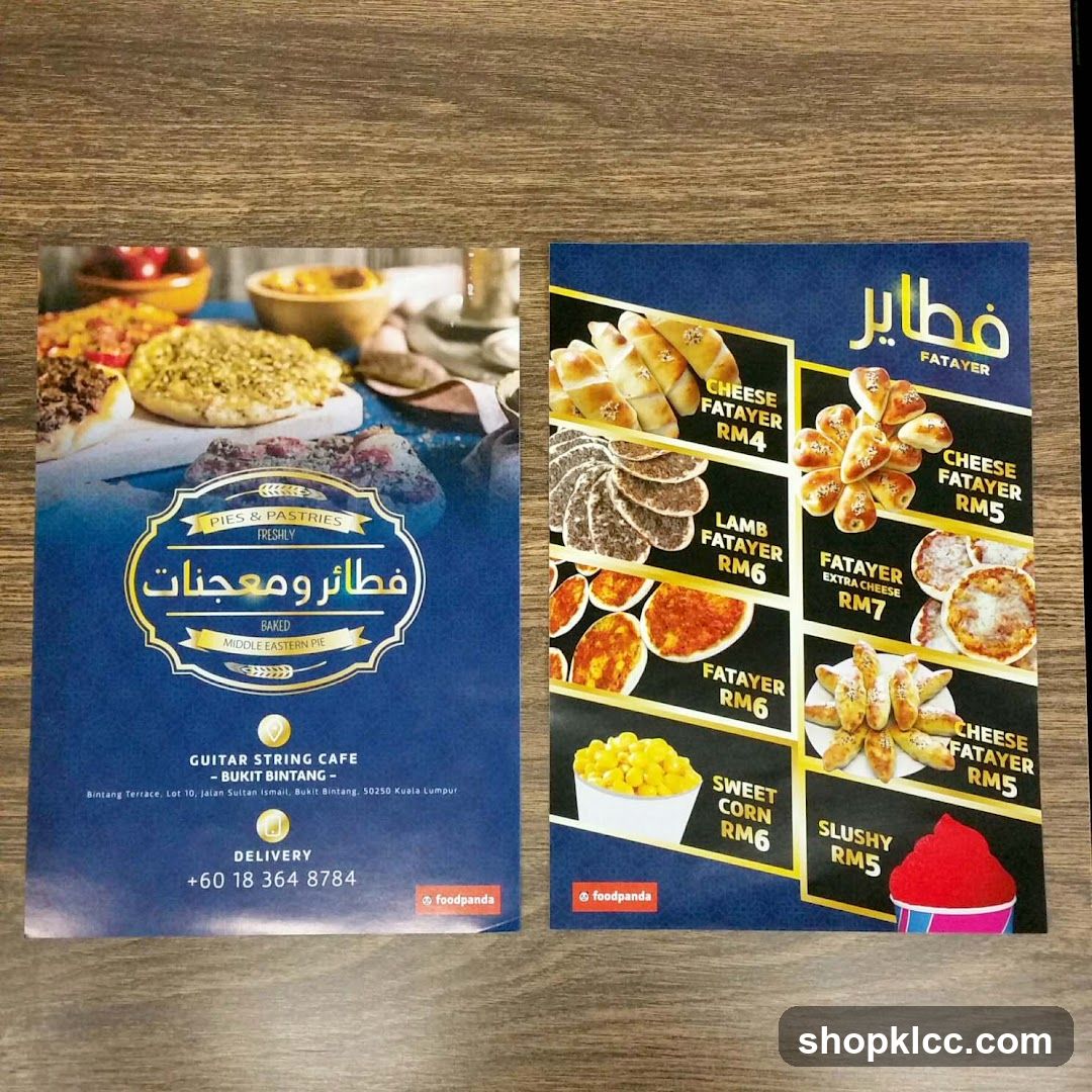 Pies & Pastries Menu