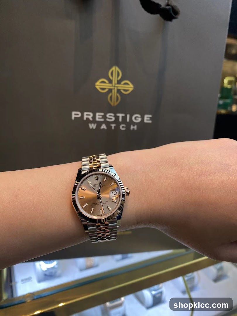 Watch on Wrist with Branded Bag