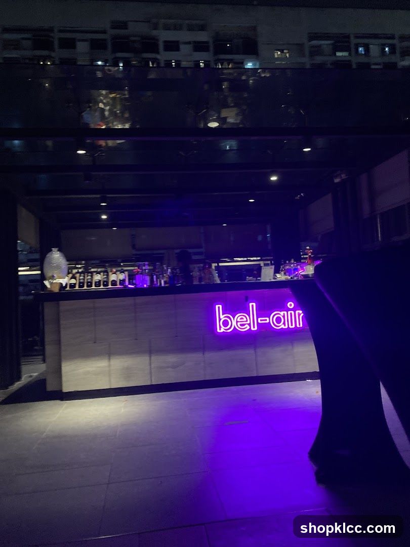 Bar Interior with Neon Sign