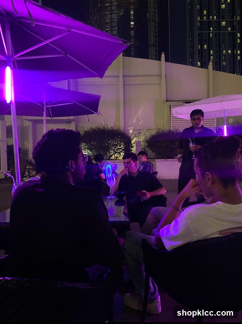 Rooftop bar at night