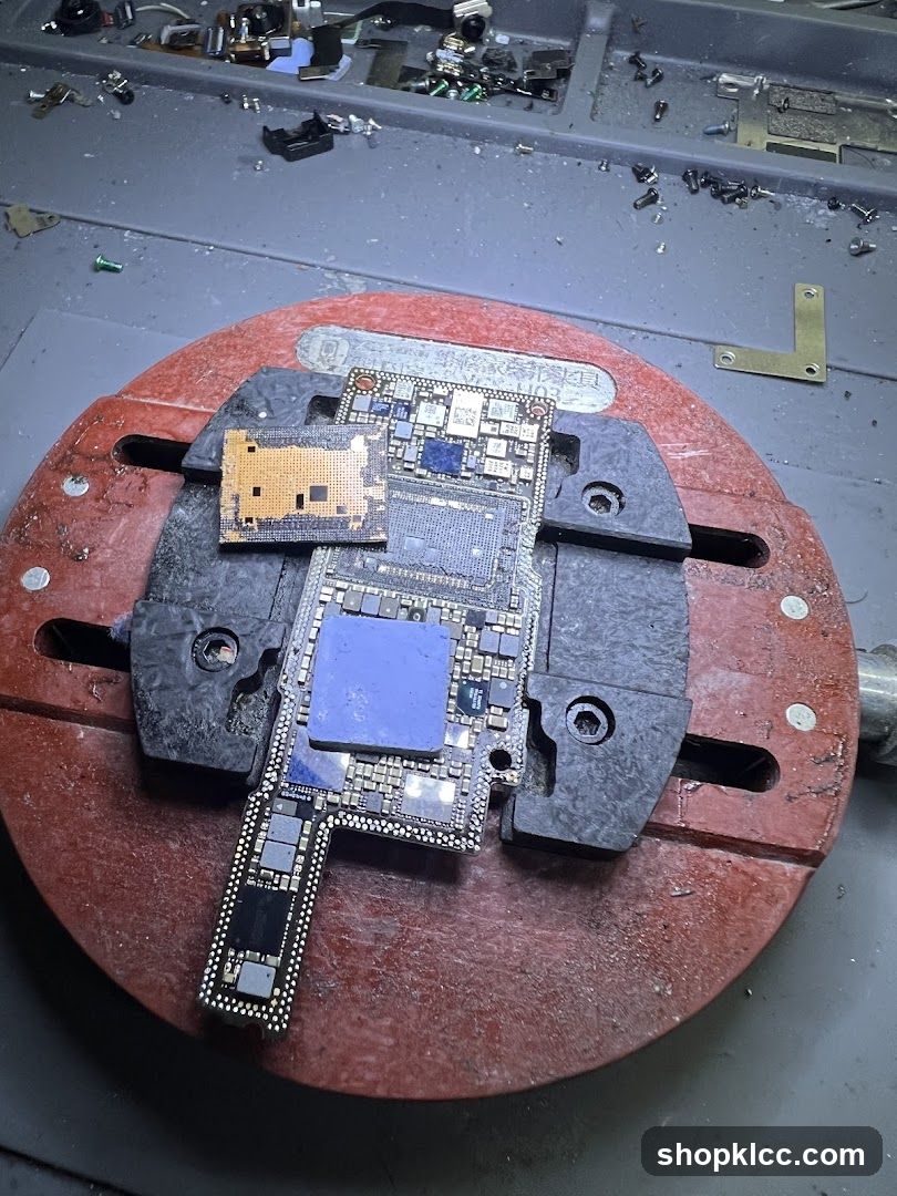 Electronic Components on a Vise