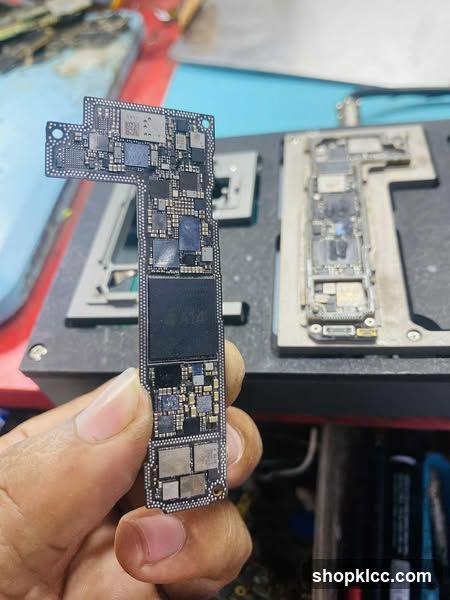 Close-up of a smartphone motherboard