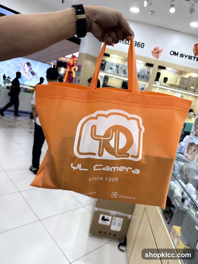 Orange Tote Bag with Camera Store Logo