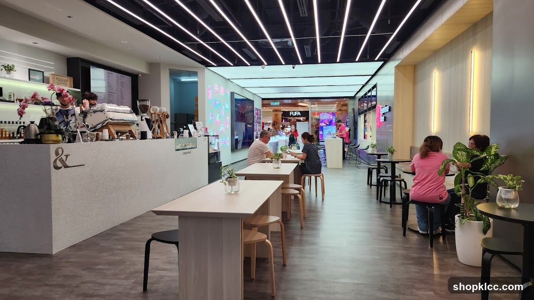 Modern Cafe Interior with Customers