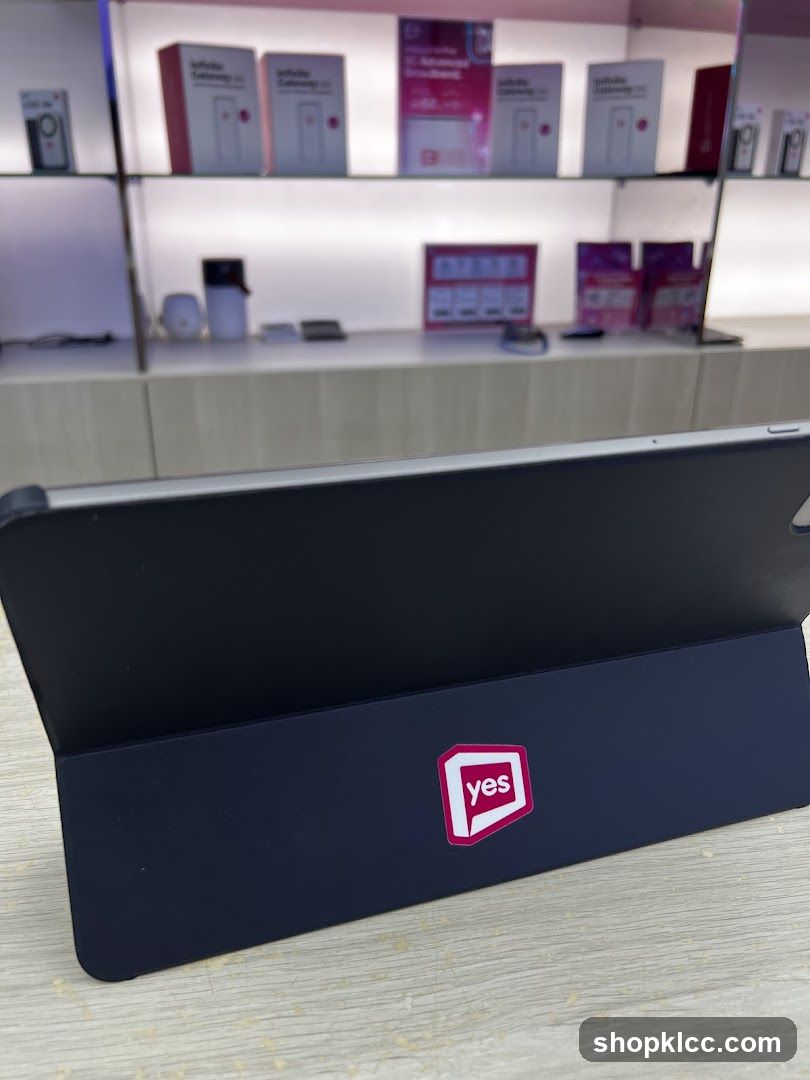 Tablet with "yes" logo