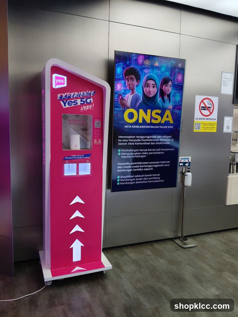 Yes 5G Kiosk and Safety Poster