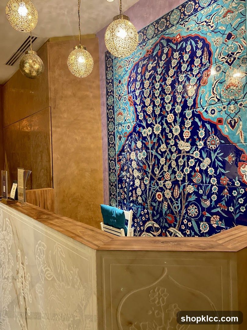 Reception Area with Decorative Tile Wall