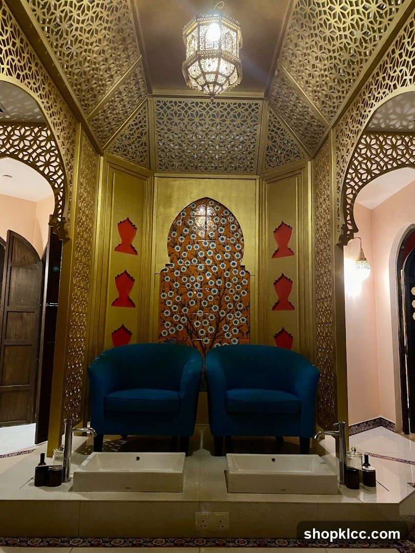 Moroccan-style spa seating area