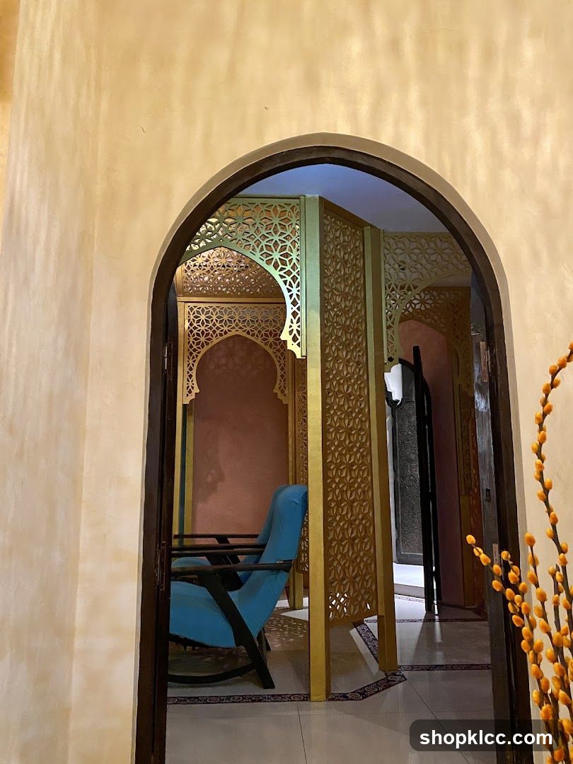 Interior Archway with Decorative Screens