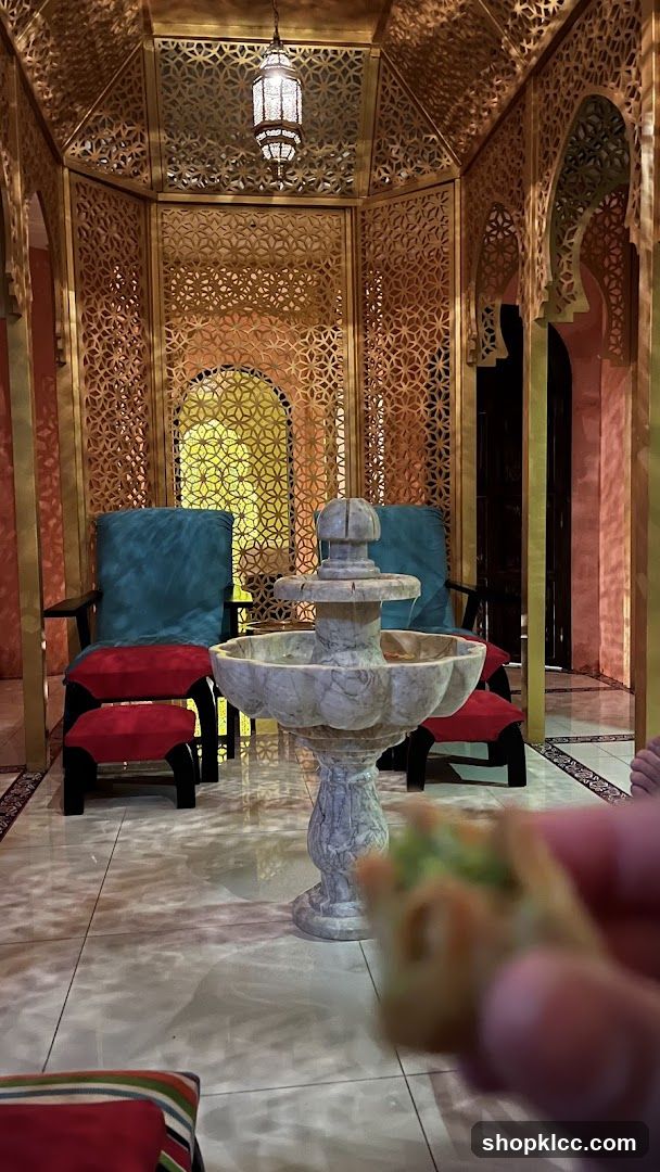 Moroccan-inspired lounge area