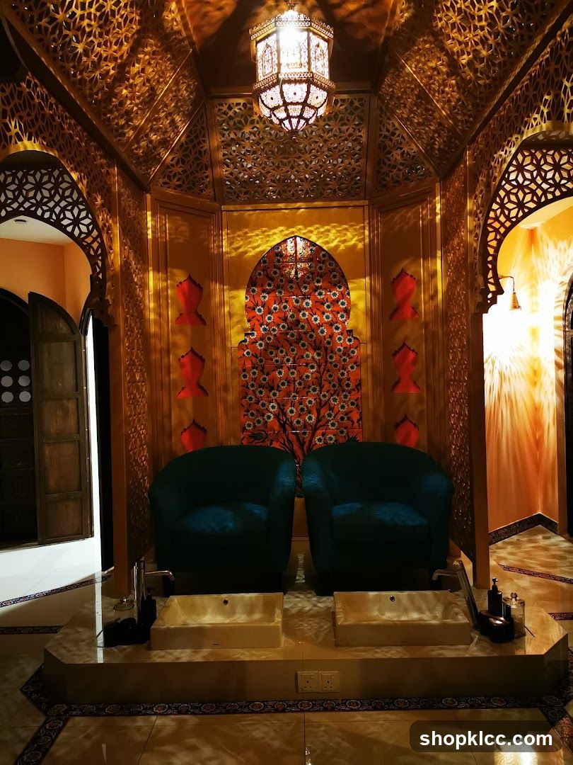 Moroccan-style spa seating area