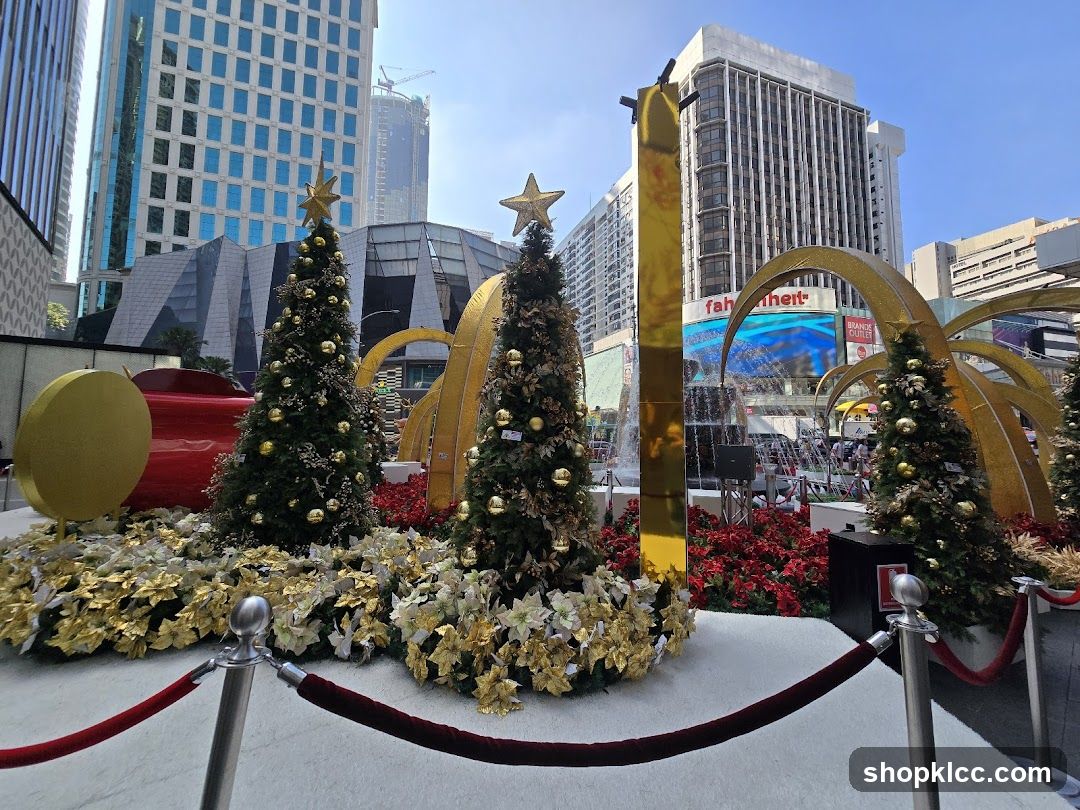 Christmas Decorations in a City Square